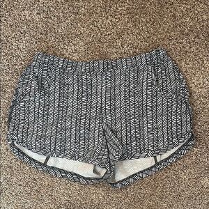 Athleta Black and White Pinstriped Athletic Shorts